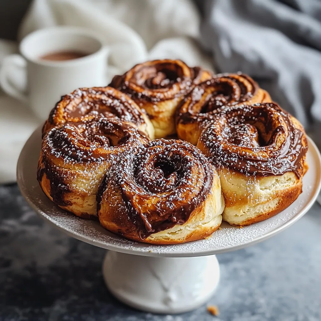 Une assiette de pâtisseries au chocolat saupoudrées de sucre glace.