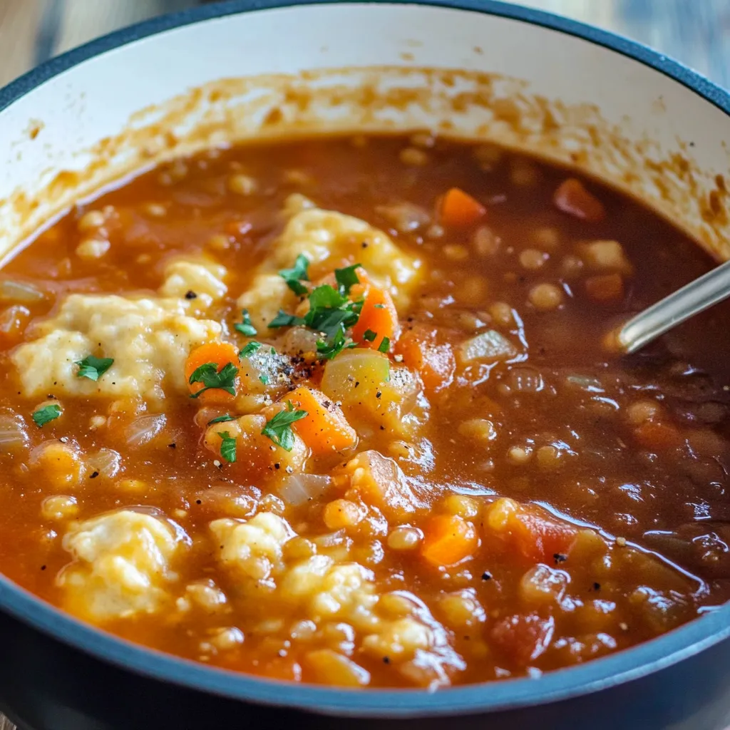 Un bol de soupe avec carottes et oignons.