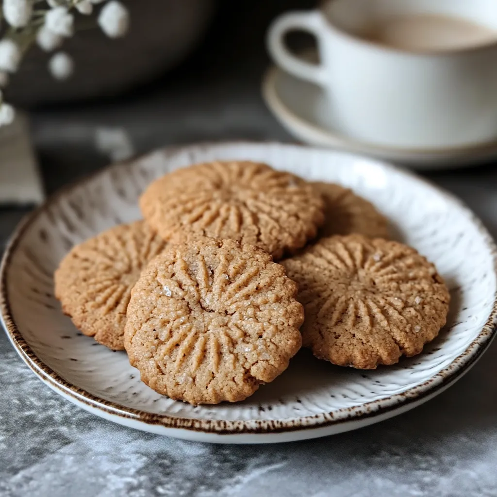 Une assiette de biscuits avec des tasses de café.