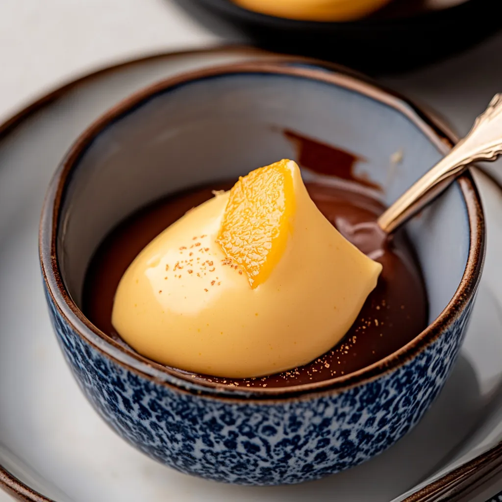 Un bol de dessert avec une cuillère dedans.