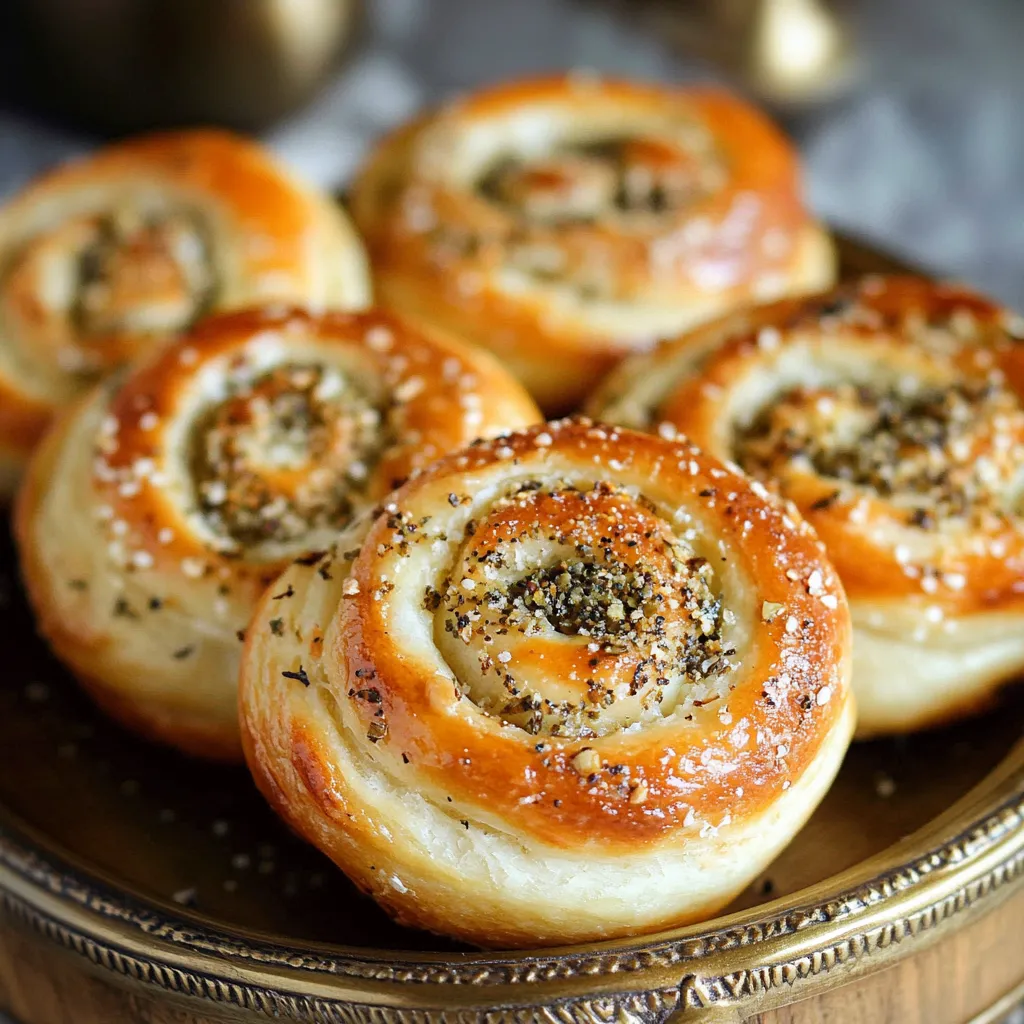 Une assiette de viennoiseries garnies de graines de sésame.