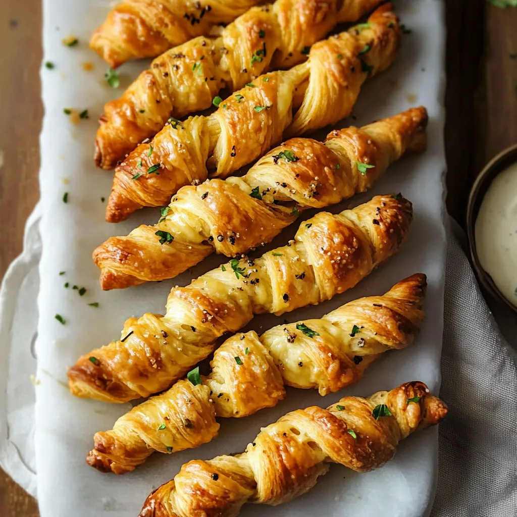 Une assiette de croissants avec un bol de sauce.