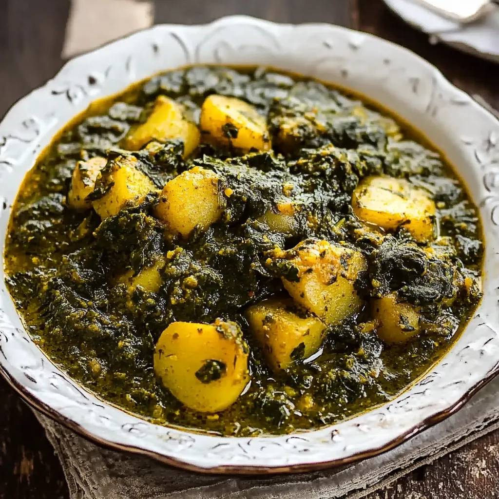 Un bol de soupe avec des légumes verts.