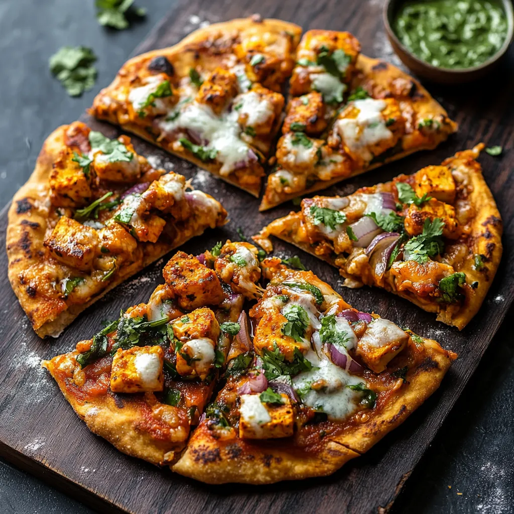 Une pizza garnie avec plein d’ingrédients colorés.