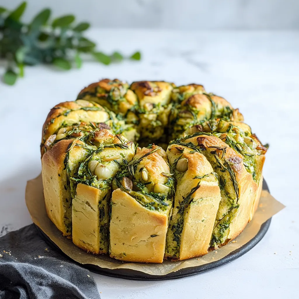 Une belle miche garnie d’herbes fraîches.