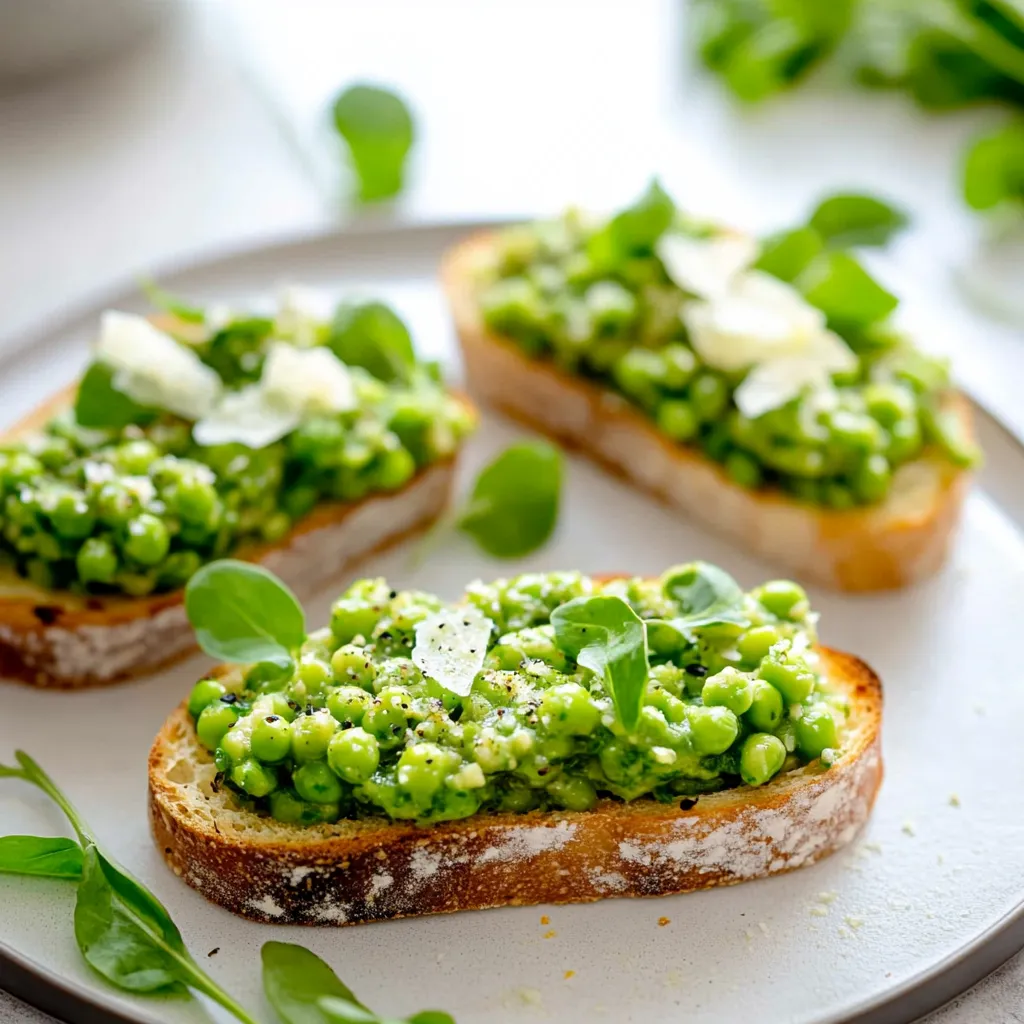 Une assiette avec des tranches de pain garnies de vert.
