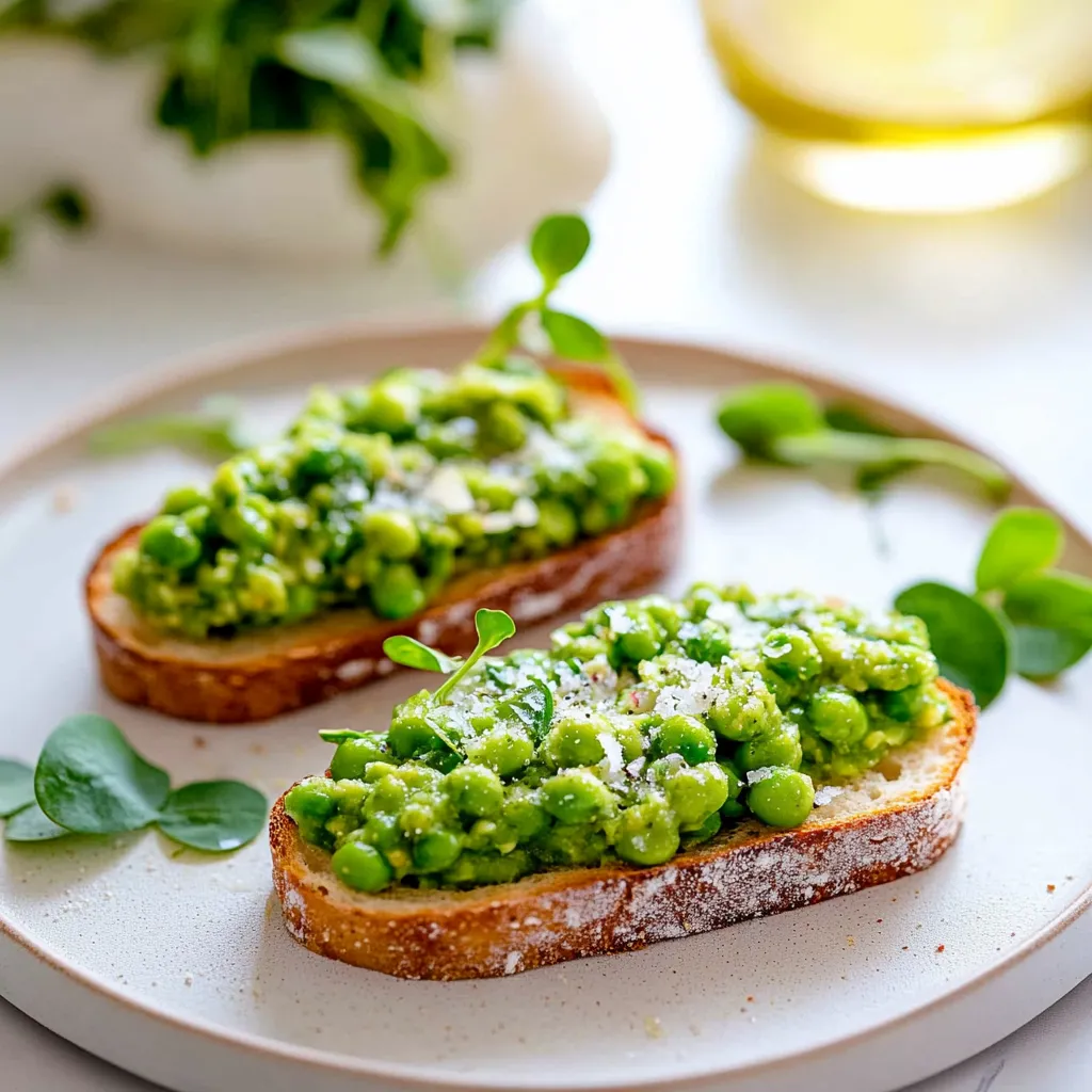 Deux tartines vertes sur une assiette.