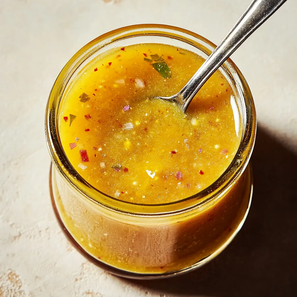 Un verre de soupe avec une cuillère dedans.