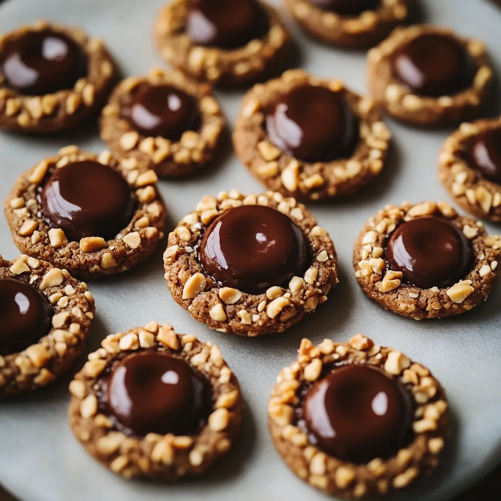 Assiette de biscuits chocolat et noisettes.