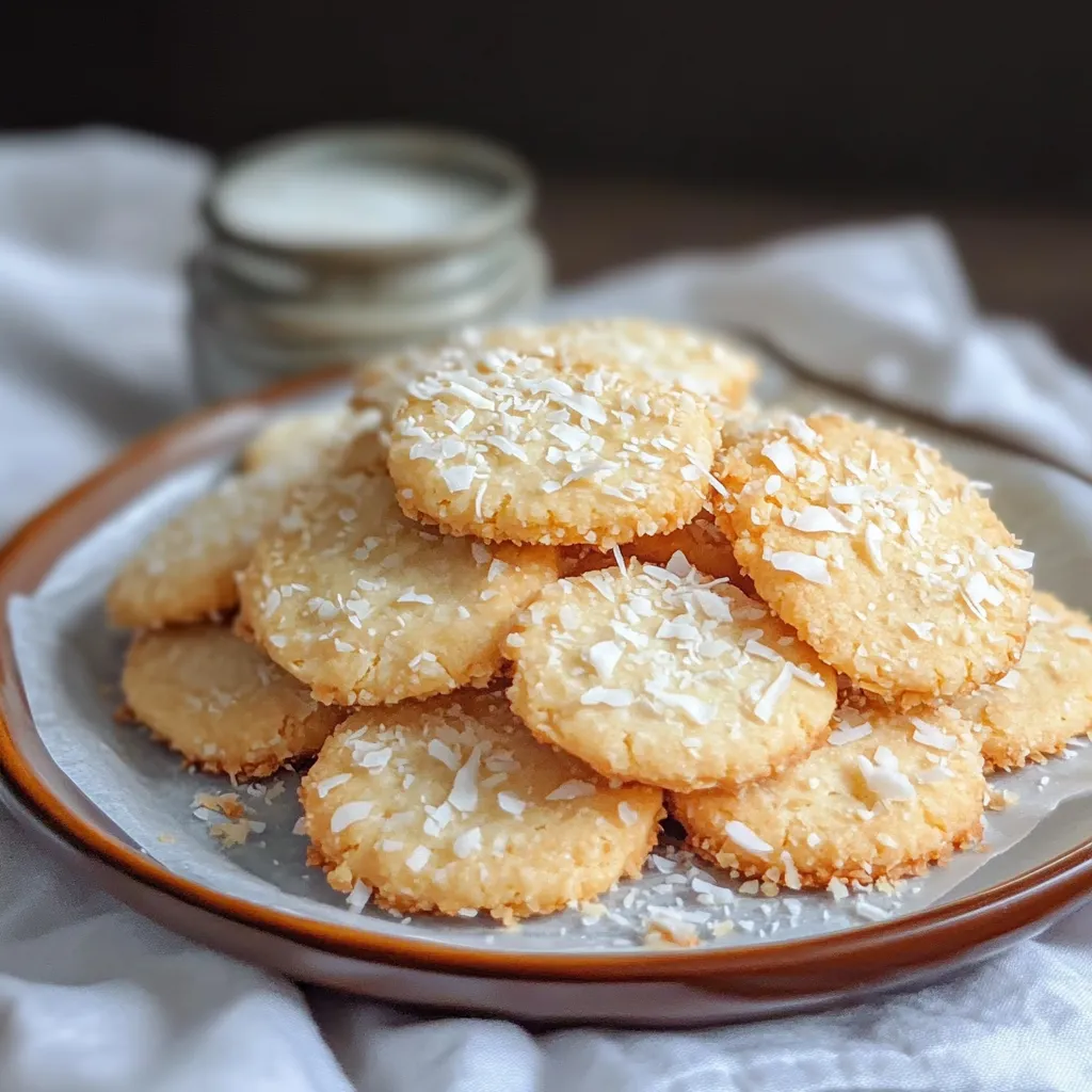 Une assiette de biscuits à la noix de coco.
