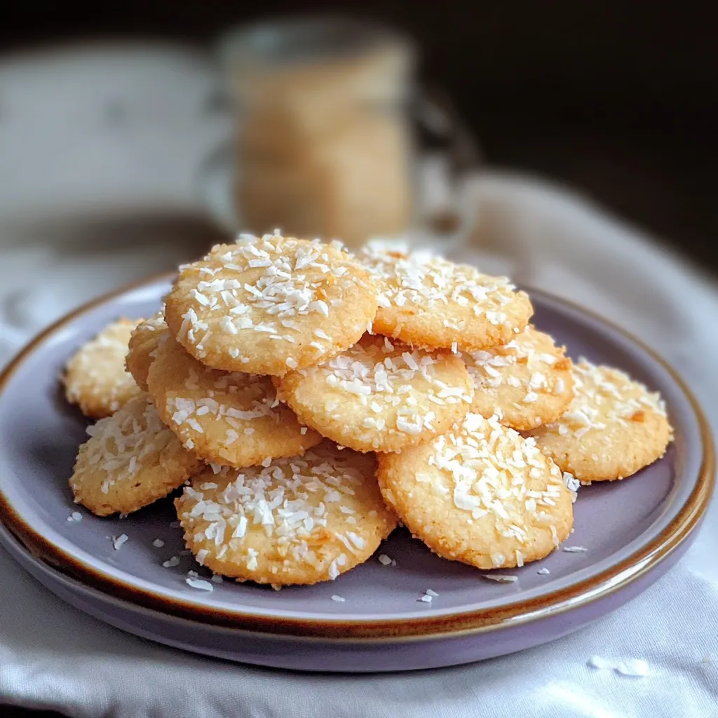 Une assiette de biscuits à la noix de coco.