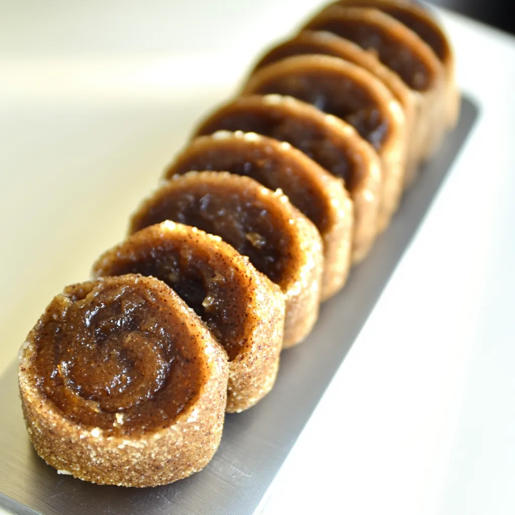 Assiette de roulés sucrés à la croûte brillante.