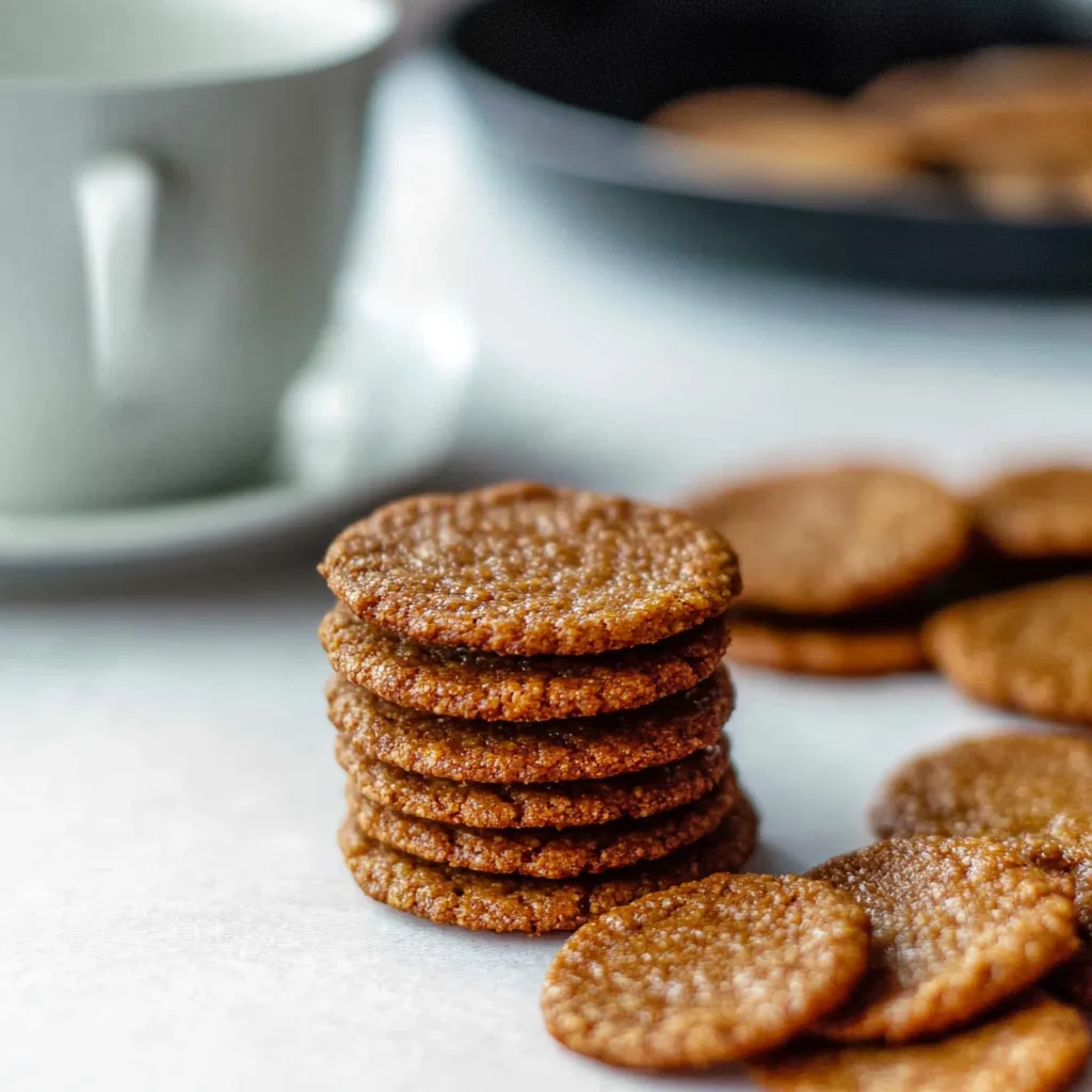 Une pile de biscuits sur une table.