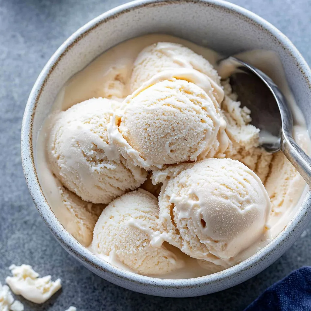 Un bol de glace avec une cuillère.