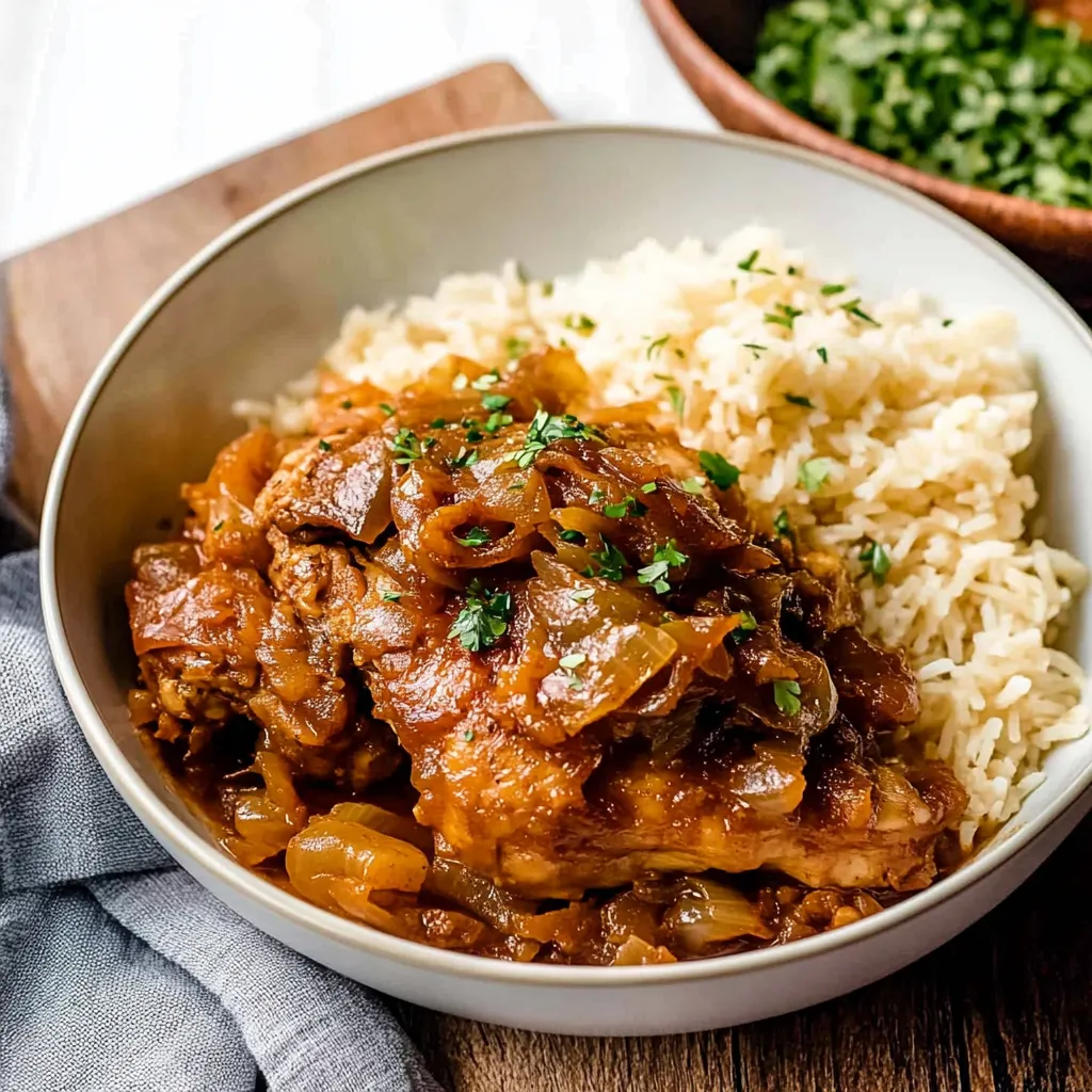 Un bol de riz avec du poulet.