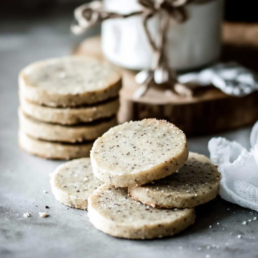 Un empilement de biscuits sur une table.