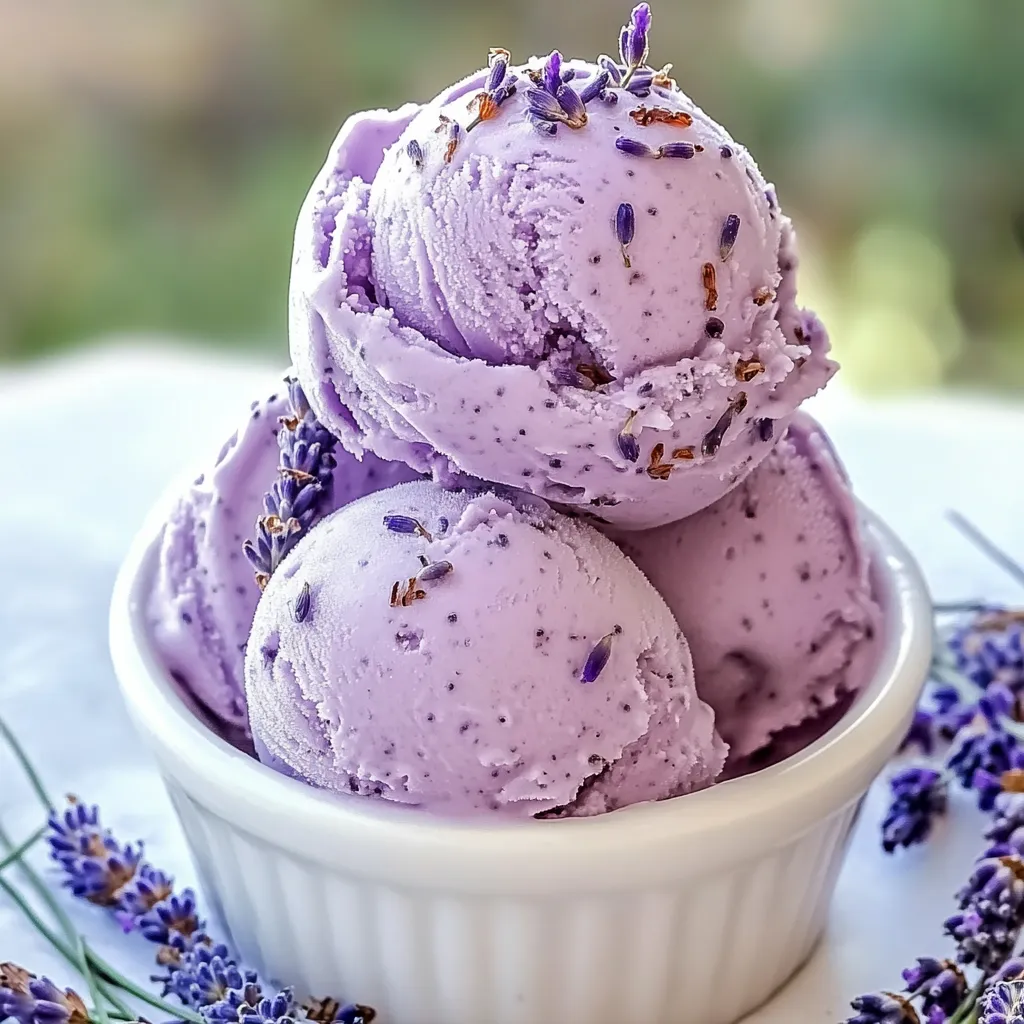 Un bol blanc rempli de glace violette.