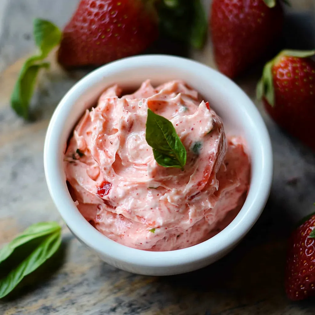 Un bol de confiture de fraises avec une feuille verte dessus.