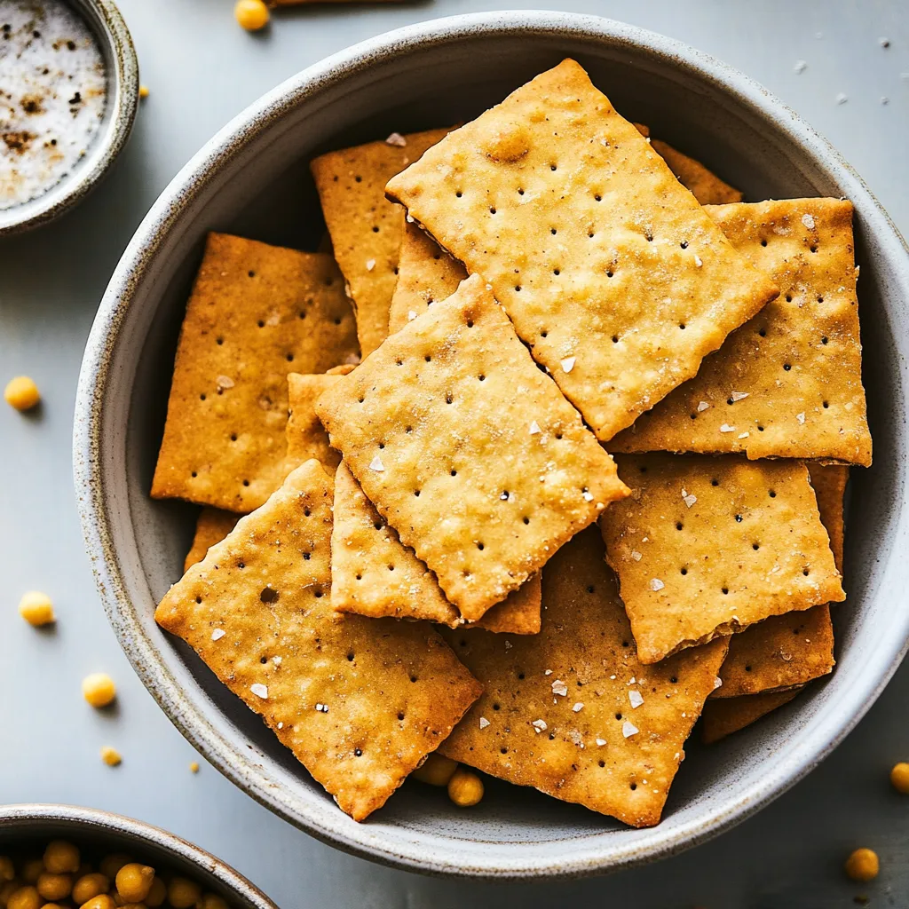Un bol de crackers saupoudrés de sel.