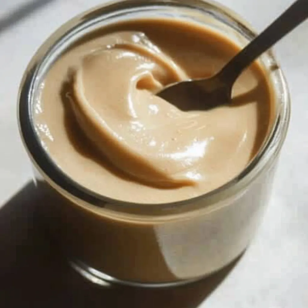 Un pot de beurre de cacahuète avec une cuillère dedans.