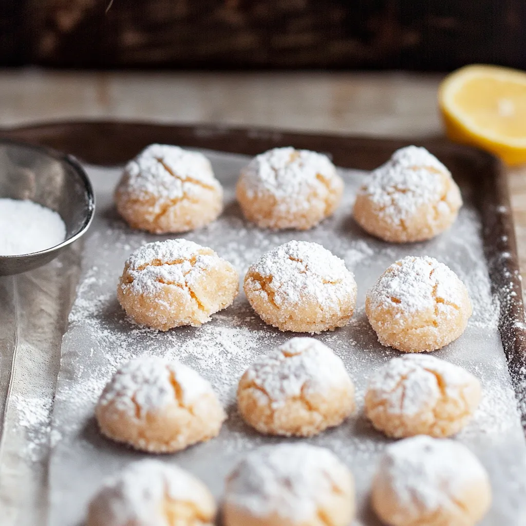 Un plateau de biscuits nappés de sucre glace.