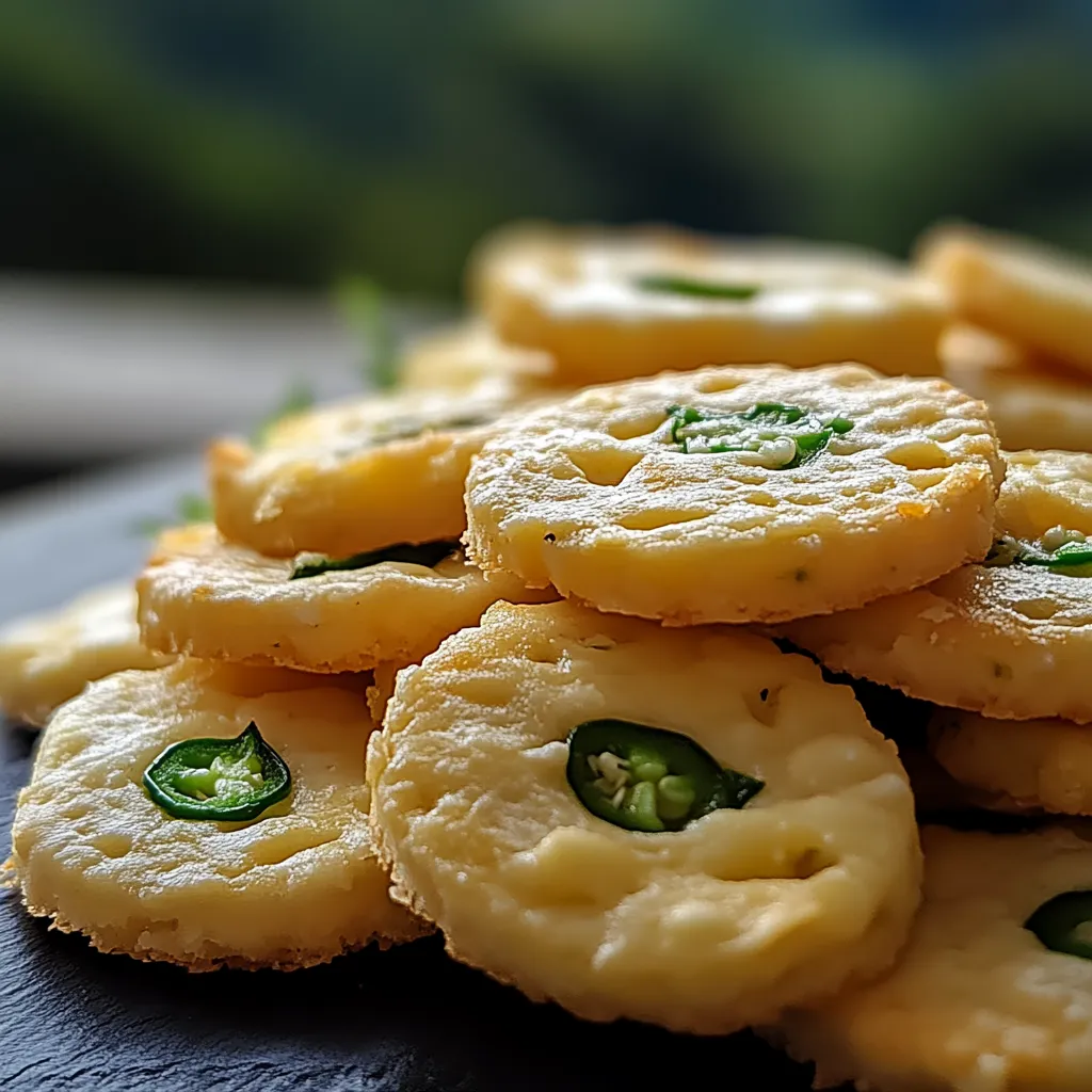 Un tas de petits biscuits ronds, au fromage et relevés.