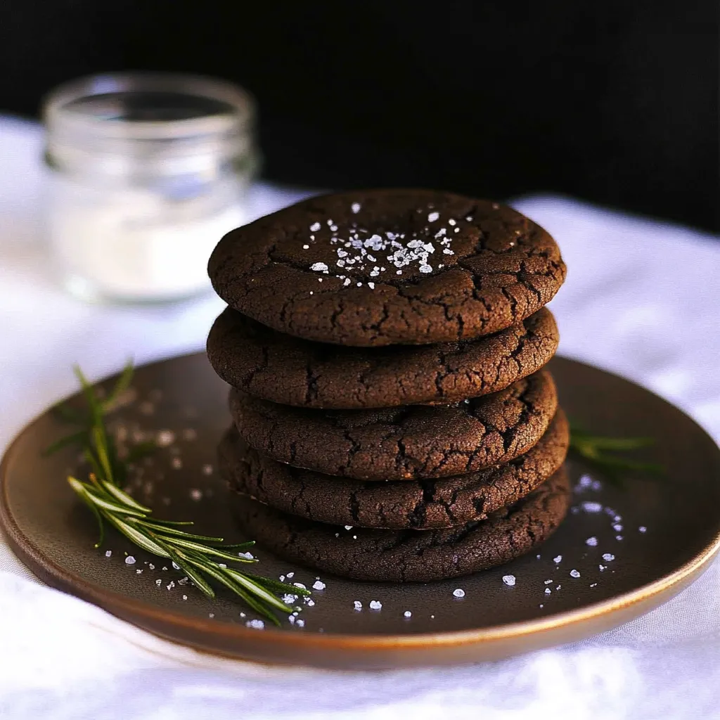 Une pile de cookies au chocolat recouverts de poudre blanche.