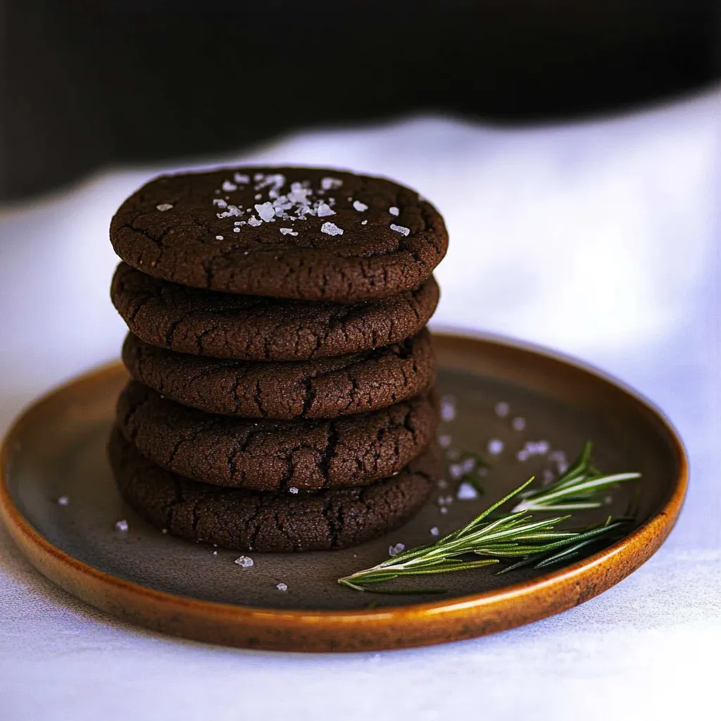 Une pile de cookies au chocolat surmontés de sel.