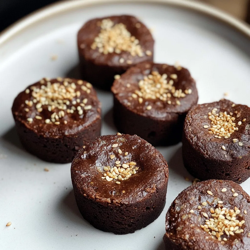 Une assiette de brownies avec des noix dessus.