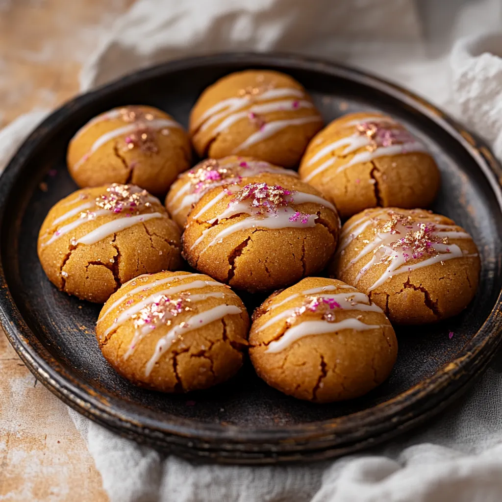 Une assiette de biscuits nappés de glaçage blanc.