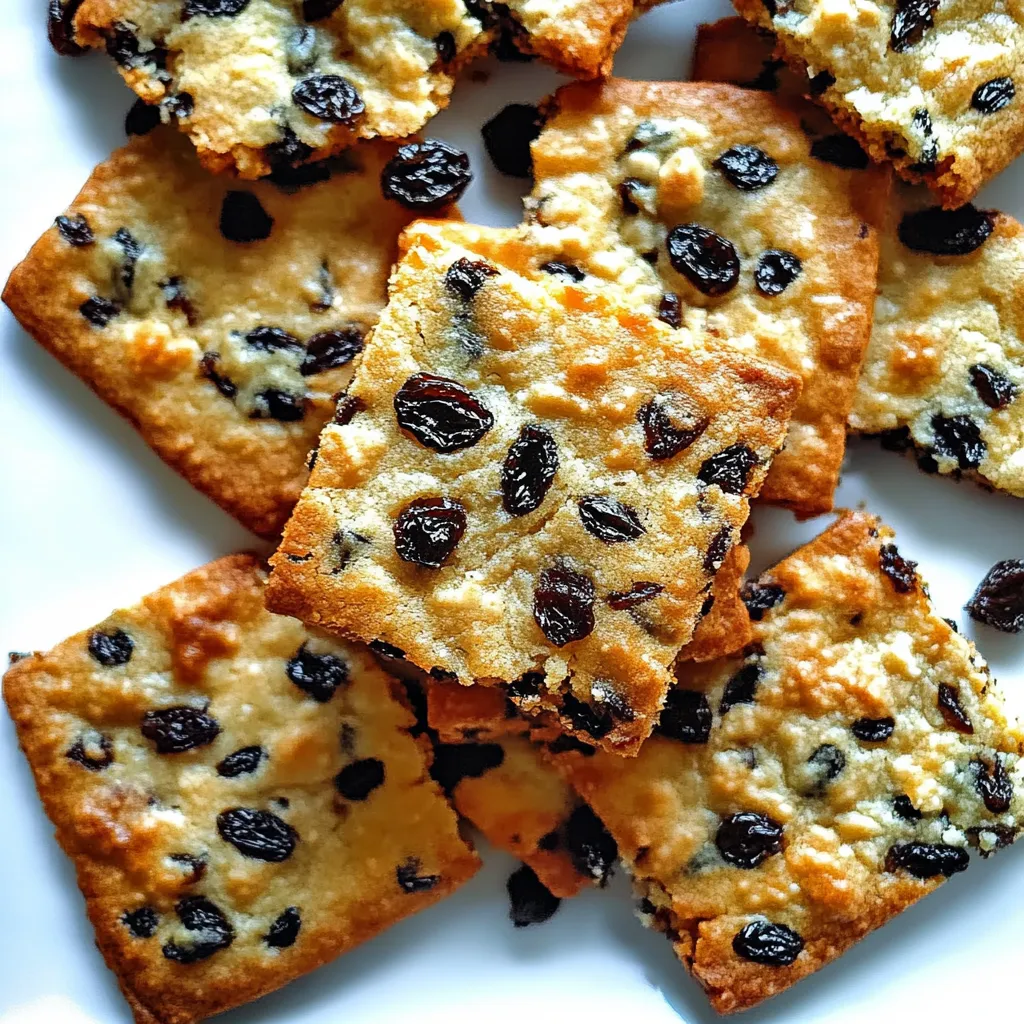 Une assiette de gâteau aux raisins.