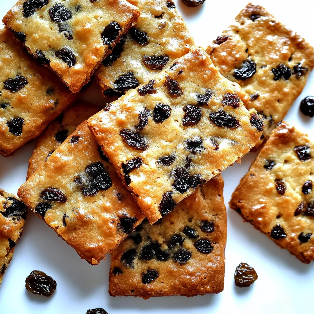 Une assiette de biscuits aux raisins.