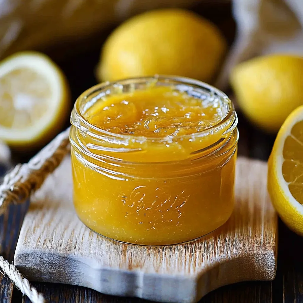 Un pot de confiture de citron entouré de citrons.