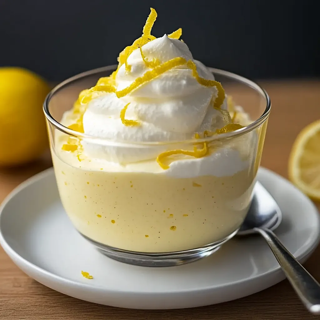 Un bol de mousse au citron légère.