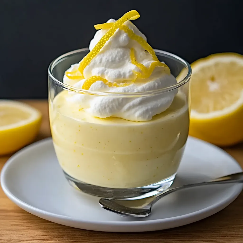 Une verrine de mousse citronnée.