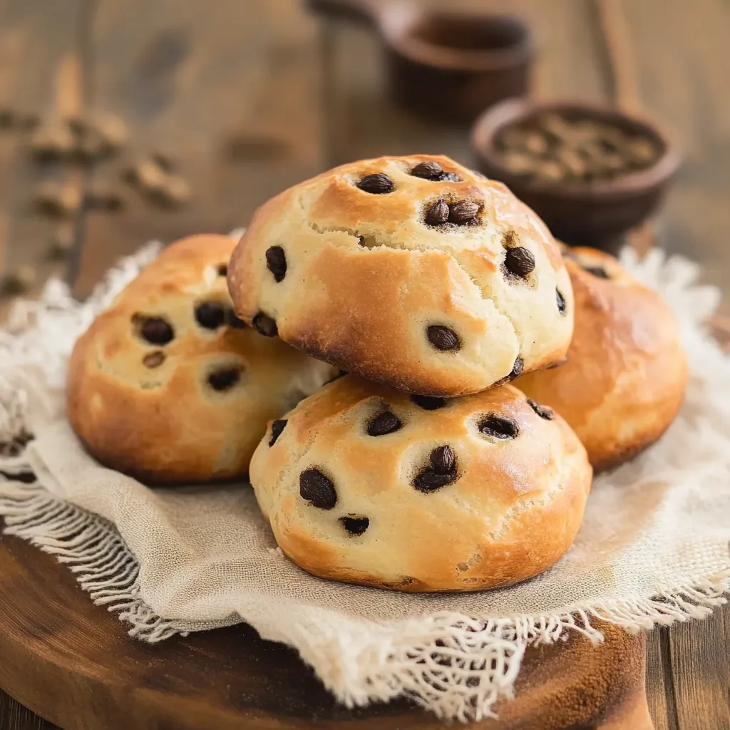 Une assiette de muffins aux pépites de chocolat.