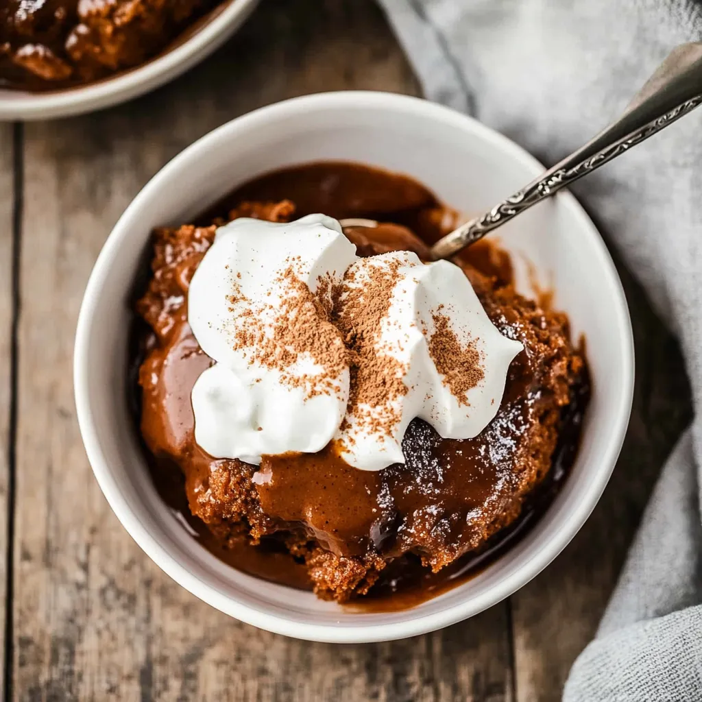 Dessert glacé au chocolat avec crème fouettée.