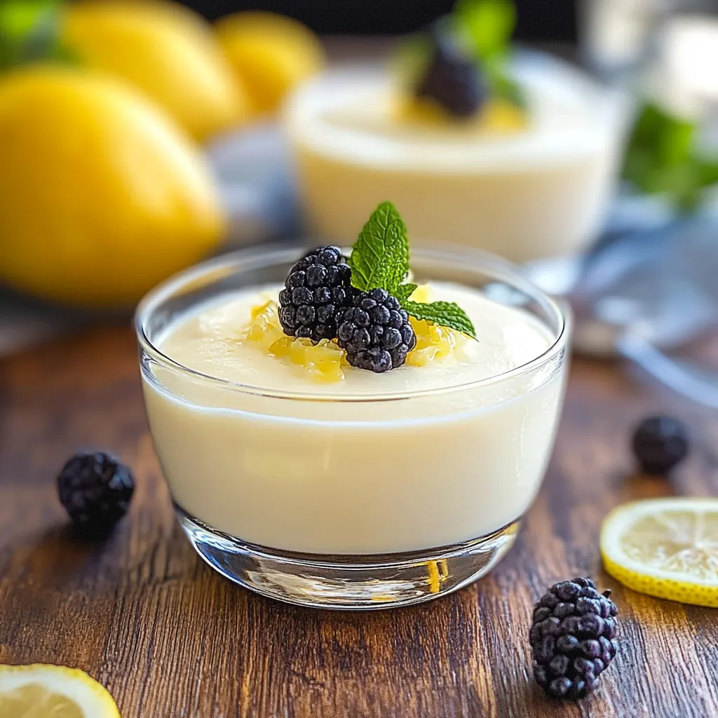 Un bol de yaourt avec des mûres et du citron.