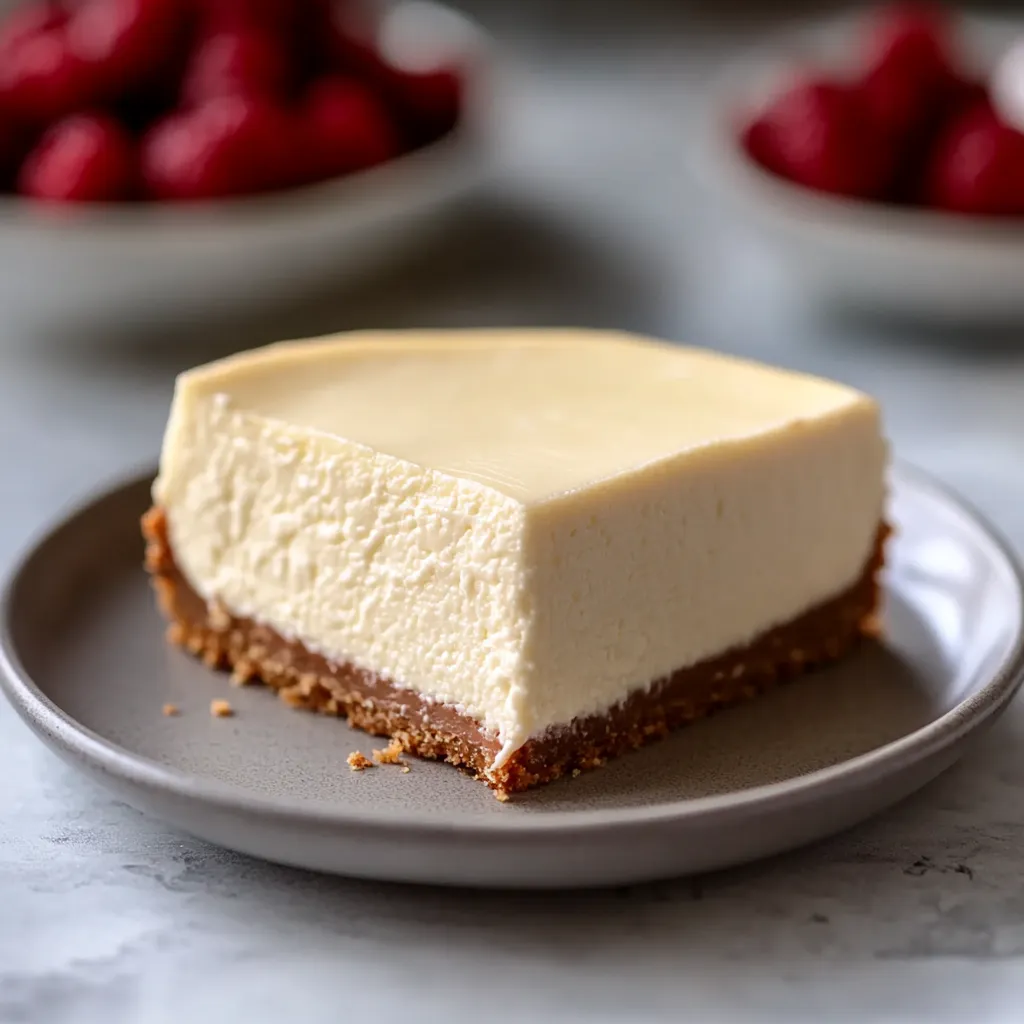 Part de cheesecake dans une assiette.