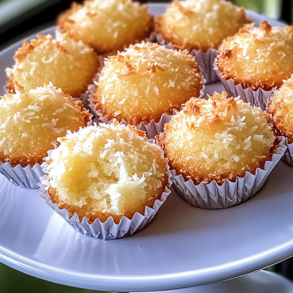Une assiette de petits gâteaux à la noix de coco.