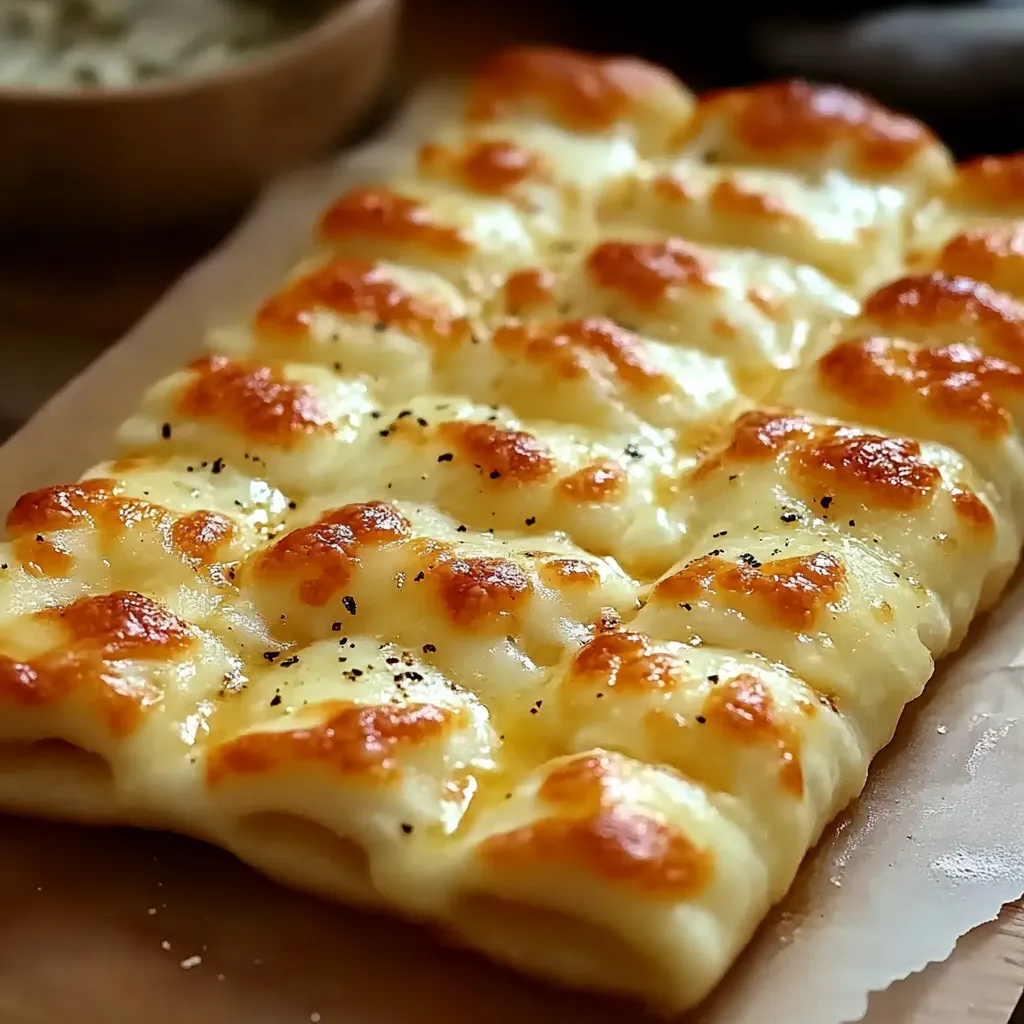 Pizza au fromage et poivre noir posée sur une planche de bois.