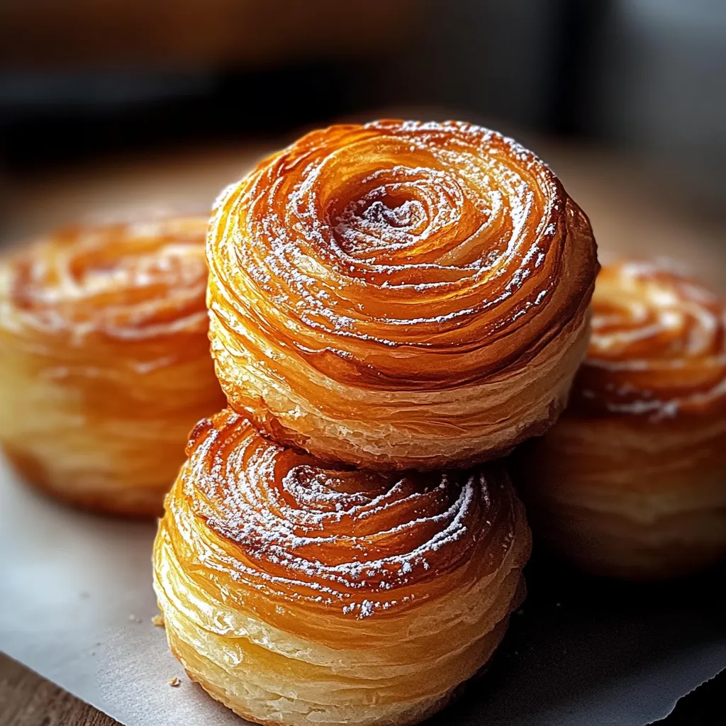 Trois viennoiseries sur une table.