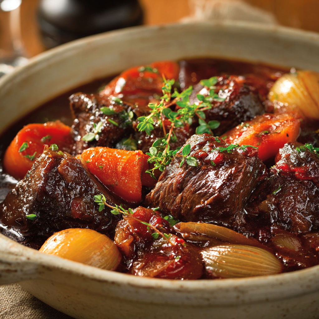 Un bouillon avec des carottes, des oignons et des herbes dans une marmite.