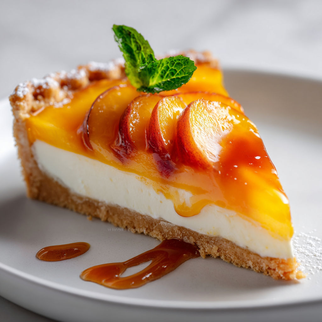 Tarte mascarpone pêche fondante