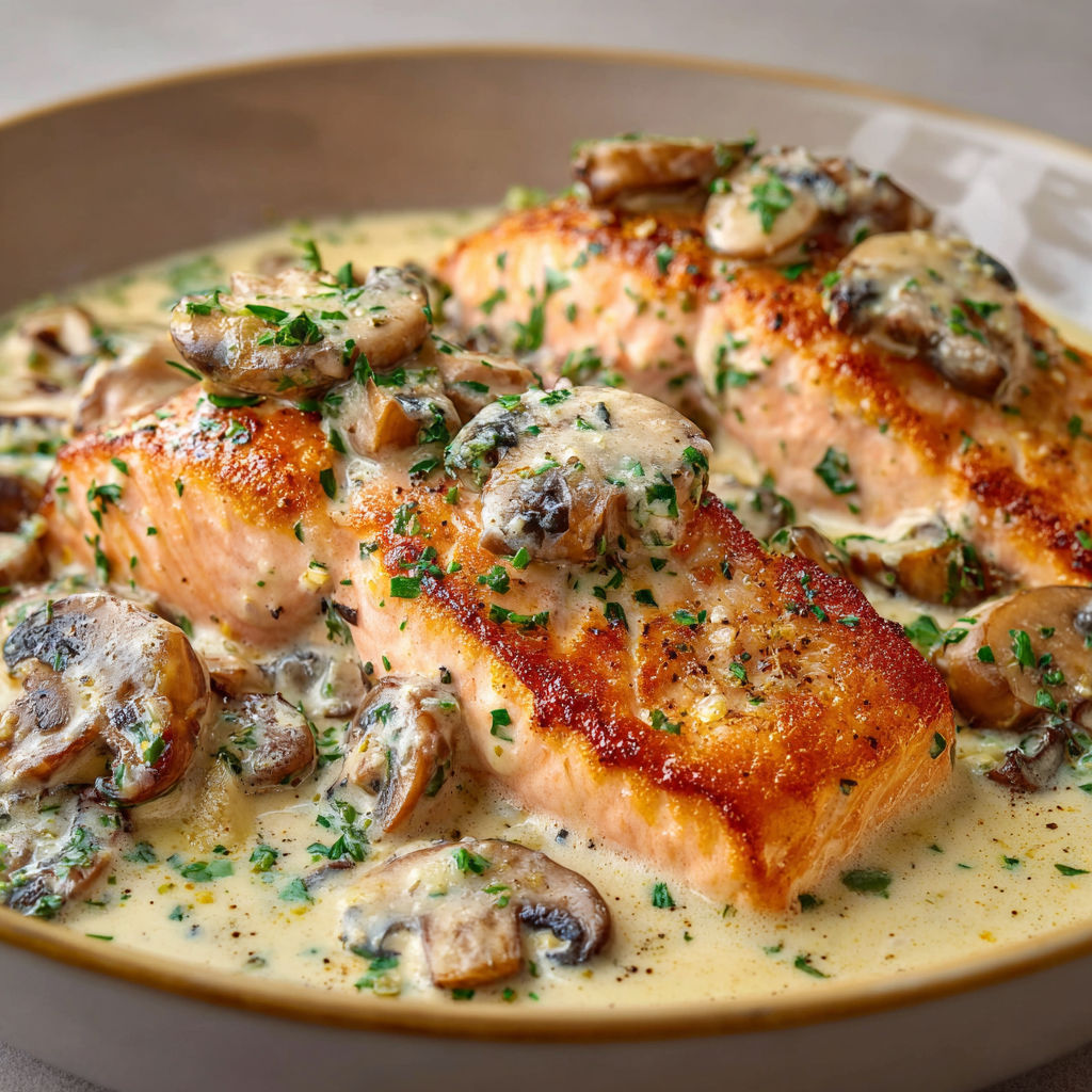 Délicieux poisson grillé, champignons sautés, bouquet d’herbes fraîches.