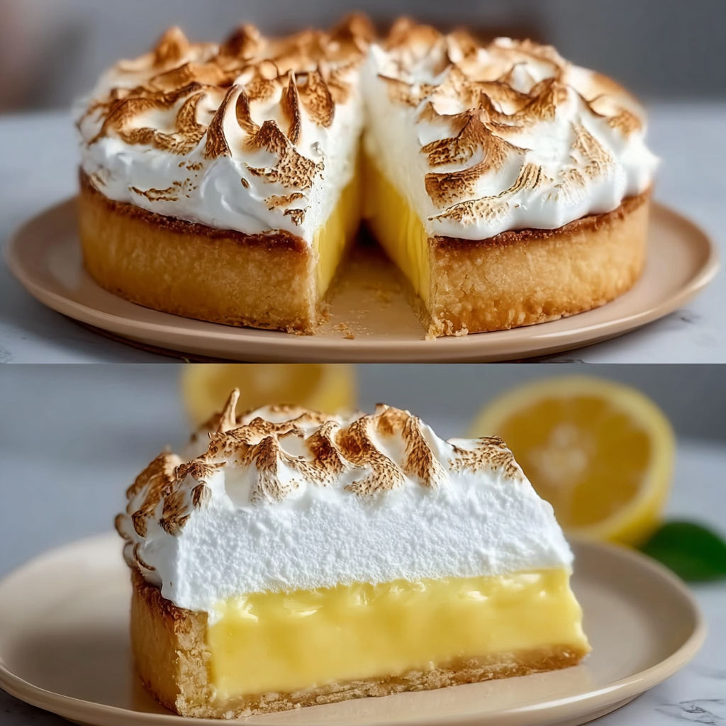 Une tarte fine aux pommes nappée de crème pâtissière et recouverte de chantilly, servie avec un yaourt nature à côté.