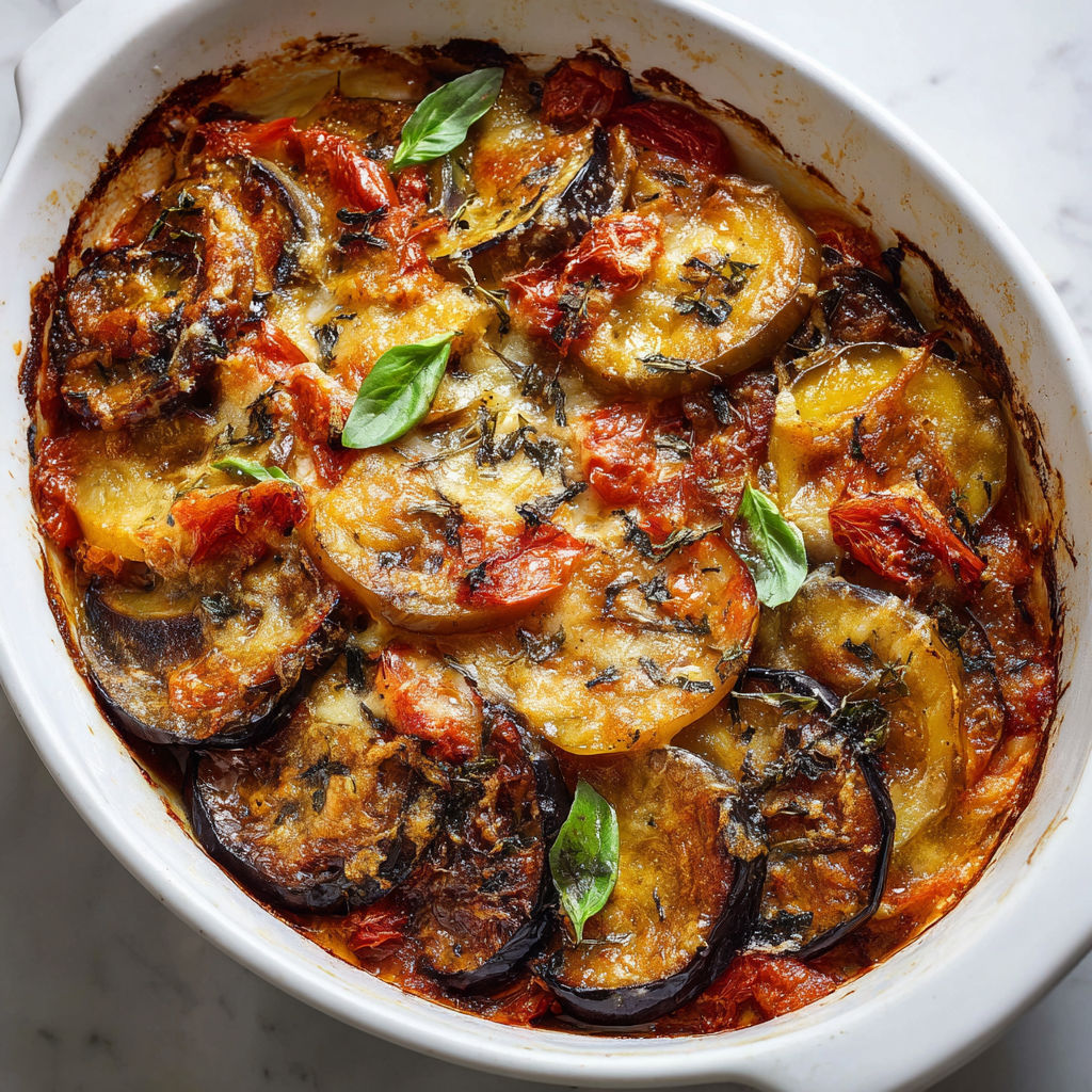Pizza maison garnie de tomates, aubergines et parfumée aux herbes du Sud.