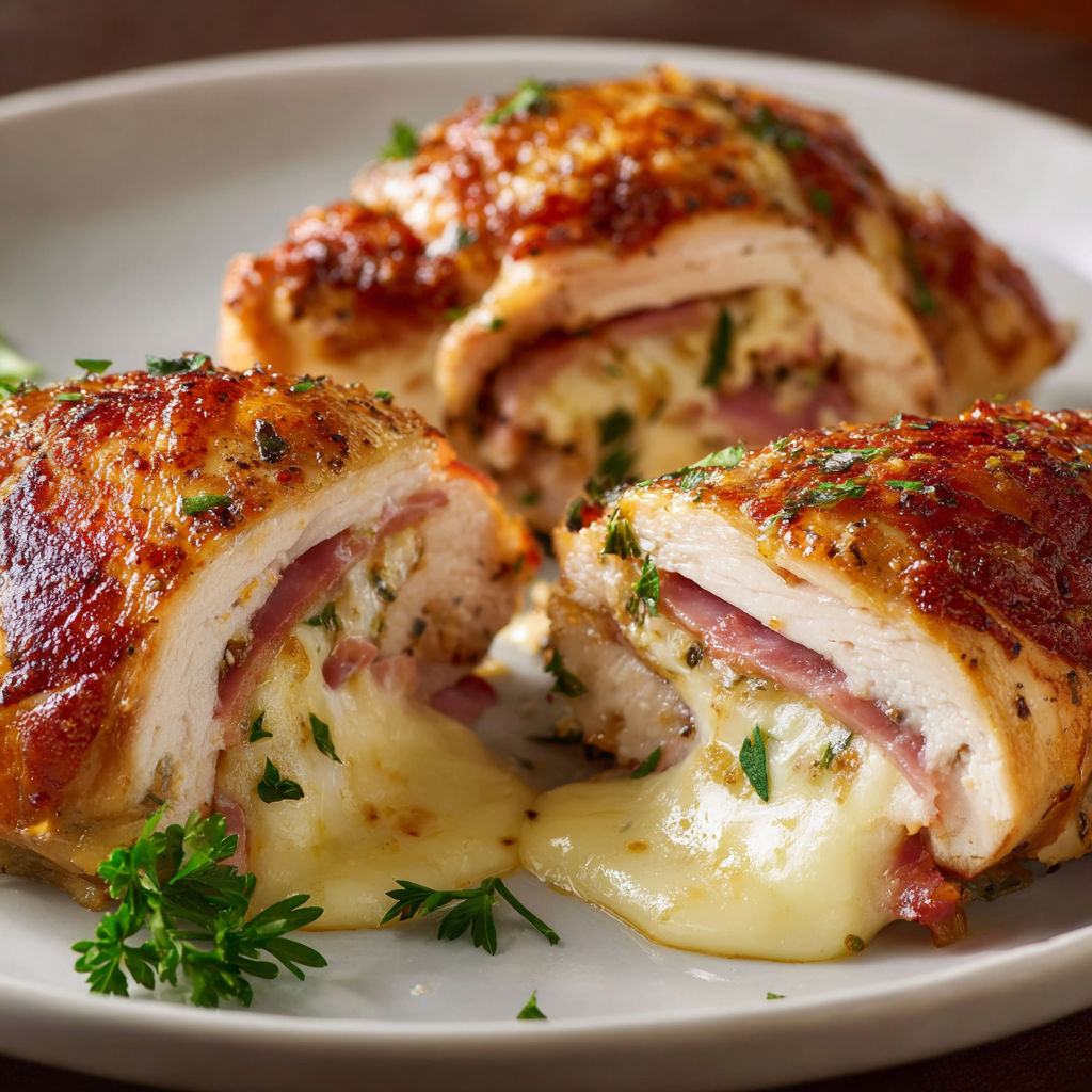 Sandwichs poulet-fromage et herbes sur un joli plat.