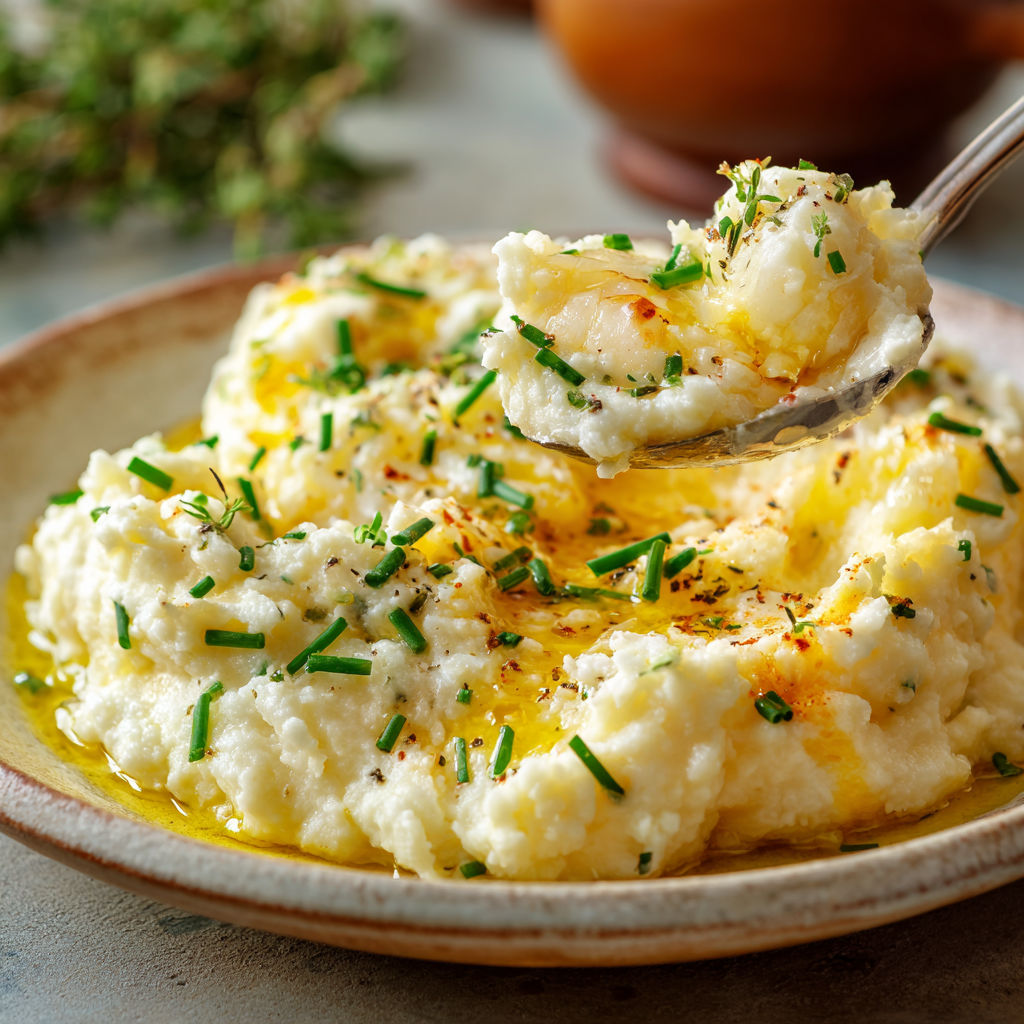 Petit bol de brandade de cabillaud fondante, pommes de terre et herbes, prêt à être dégusté.
