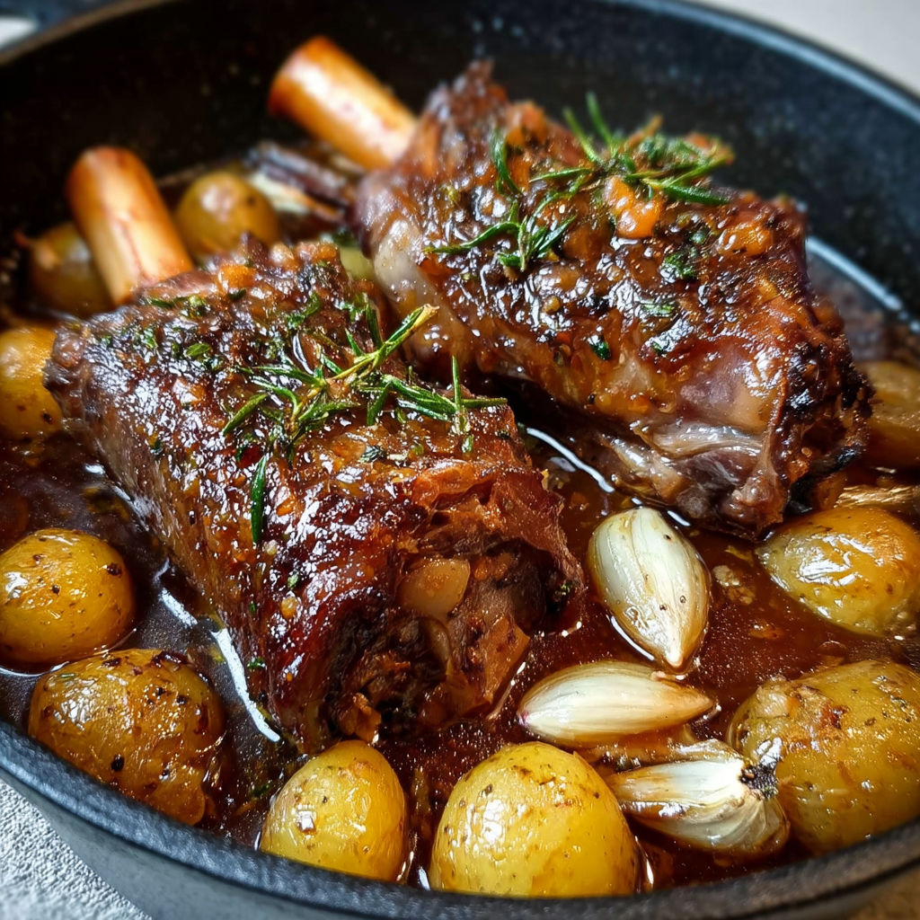 Viande mijotée et petits légumes grillés, tout ça dans une cocotte bien chaude façon campagne